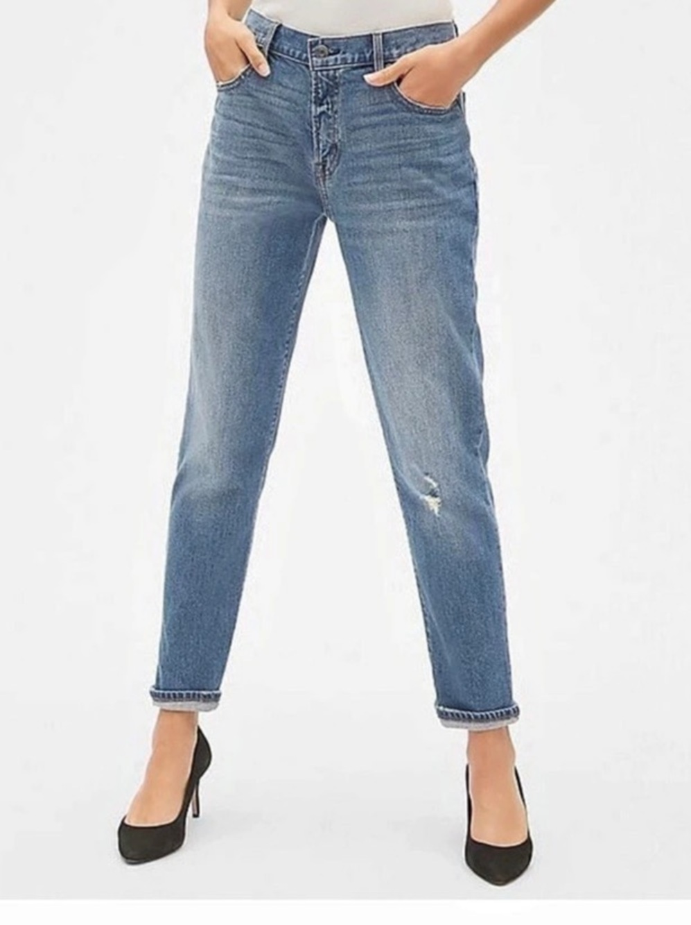 Gap Mid Rise Vintage Slim Jeans Women's Straight Leg Jeans in Blue size 32